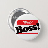 hallo mijn naam is Boss Ronde Button 5,7 Cm (Voorkant /achterkant)