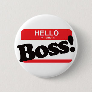 hallo mijn naam is Boss Ronde Button 5,7 Cm