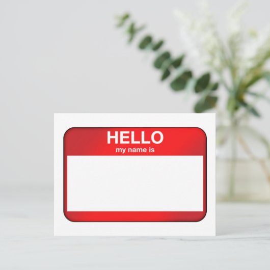 hallo mijn naam is... briefkaart (Staand voorkant)