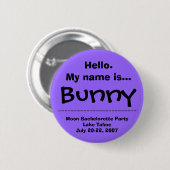 hallo. Mijn naam is Bunny Ronde Button 5,7 Cm (Voorkant /achterkant)