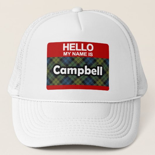 hallo mijn naam is Campbell Scottish Tartan Trucker Pet (Voorkant)