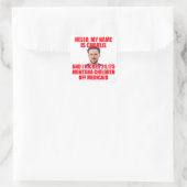 Hallo, Mijn naam is Charlie Vierkante Sticker (Tas)