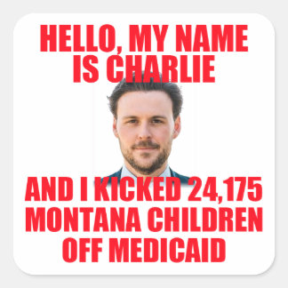 Hallo, Mijn naam is Charlie Vierkante Sticker