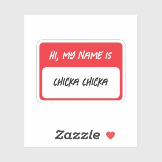 Hallo, mijn naam is Chicka.. Sticker (Vel)