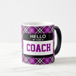 Hallo Mijn naam is COACH Sports Nametag Plaid Paar Magische Mok