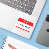hallo mijn naam is Cranky Pants Sticker (Laptop met iPhone)