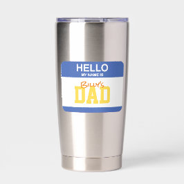 Hallo Mijn naam is DAD Nametag Kinder Ouderschap H Geïsoleerde Drinkbeker