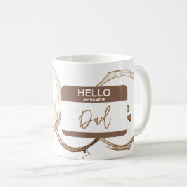 Hallo Mijn naam is DAD Nametag Koffie Ringen Leuk Koffiemok