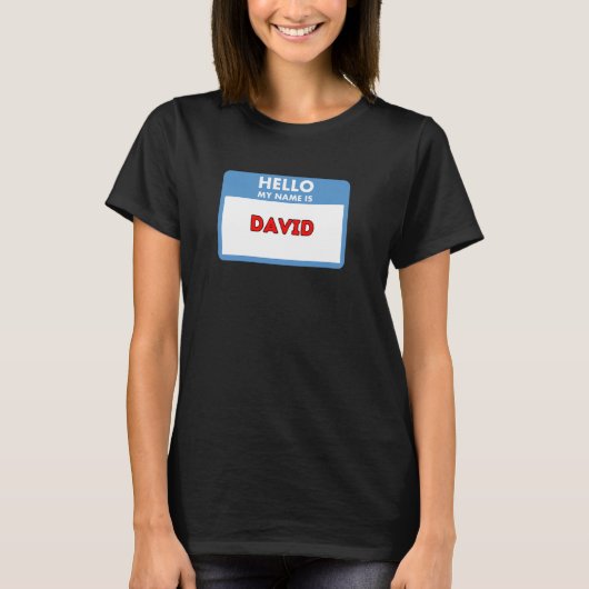 Hallo Mijn Naam is David Naamlabel Thema T-shirt (Voorkant)