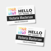 hallo Mijn naam is - de Aangepaste BedrijfsNaam va Badge (Front & Back)