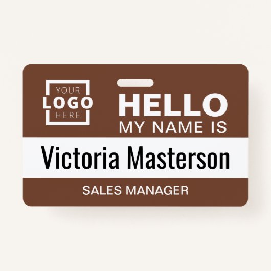 hallo Mijn naam is - de Aangepaste BedrijfsNaam va Badge (Voorkant)