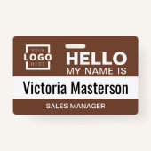 hallo Mijn naam is - de Aangepaste BedrijfsNaam va Badge (Achterkant)