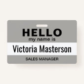 hallo Mijn naam is - de Aangepaste BedrijfsNaam va Badge (Achterkant)