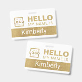 hallo Mijn naam is - de Aangepaste BedrijfsNaam va Badge (Voor- en achterkant)