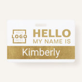 hallo Mijn naam is - de Aangepaste BedrijfsNaam va Badge (Achterkant)