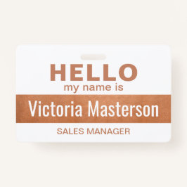 hallo Mijn naam is - de Aangepaste BedrijfsNaam va Badge