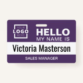 hallo Mijn naam is - de Aangepaste BedrijfsNaam va Badge (Achterkant)