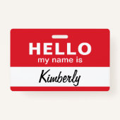 hallo mijn naam is - de Naam van de Werknemer van  Badge (Achterkant)