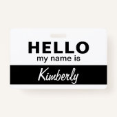 hallo mijn naam is - de Naam van de Werknemer van  Badge (Achterkant)