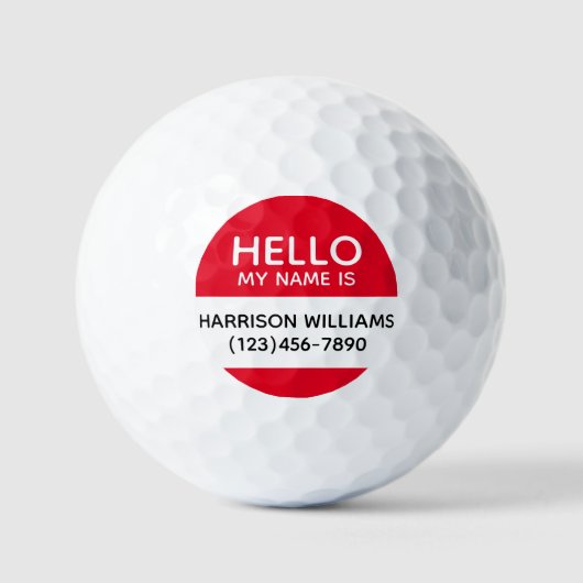 hallo mijn naam is de rode contactgegevens van de  golfballen (Voorkant)