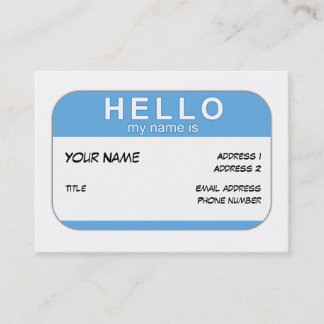 hallo Mijn naam is een profielkaart Visitekaartje