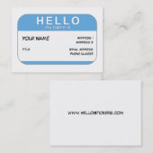 hallo Mijn naam is een profielkaart Visitekaartje (Voorkant / Achterkant)