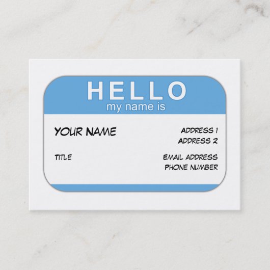 hallo Mijn naam is een profielkaart Visitekaartje (Voorkant)