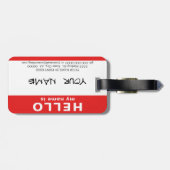 hallo mijn naam is een rode naamtag bagagelabel (Achterkant horizontaal)