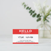 hallo mijn naam is een rode naamtag visitekaartje (Staand voorkant)