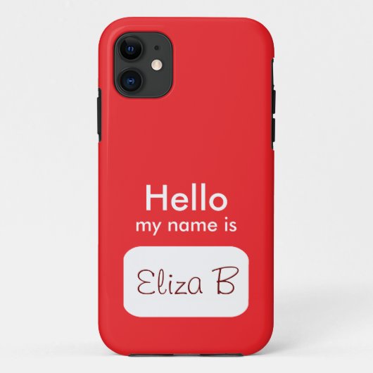 hallo mijn naam is een Rode Telefoon Case (Achterkant)