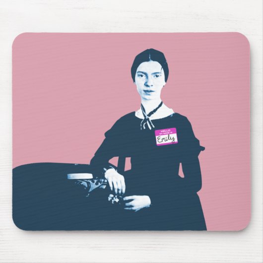 hallo mijn naam is Emily Dickinson Mousepad Muismat (Voorkant)
