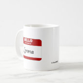 hallo mijn naam is Emma (rood) Koffiemok (Voorkant links)