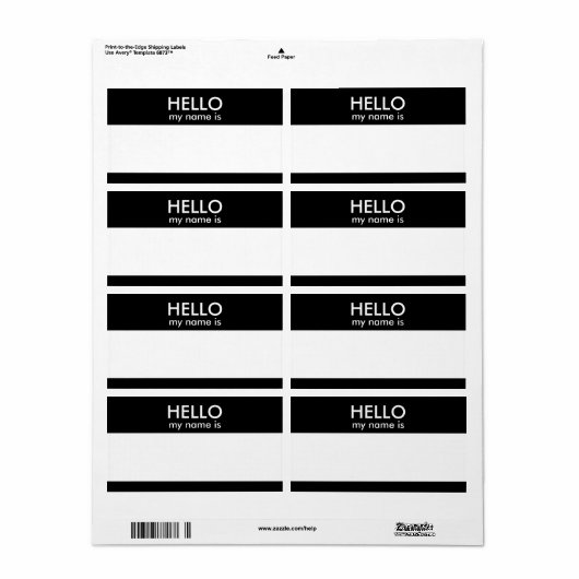 HALLO Mijn naam is Etiket (Full Sheet)