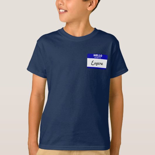 hallo mijn naam is Eugene (blauw) T-shirt (Voorkant)