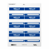 Hallo Mijn naam is.... event badge / sticker / lab (Full Sheet)