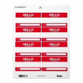 Hallo Mijn naam is.... event badge / sticker / lab (Full Sheet)