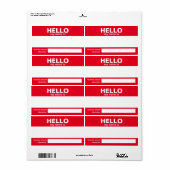 Hallo Mijn naam is.... event badge / sticker / lab (Full Sheet)