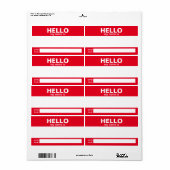 Hallo Mijn naam is.... event badge / sticker / lab (Full Sheet)