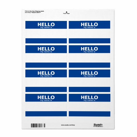 Hallo Mijn naam is.... event badge / sticker / lab (Full Sheet)