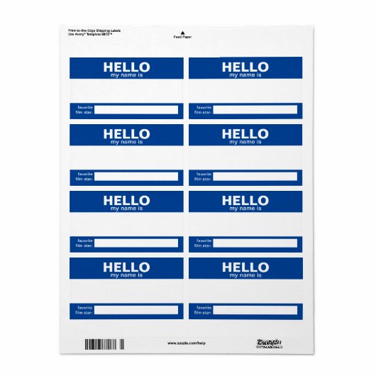 Hallo Mijn naam is.... event badge / sticker / lab (Full Sheet)