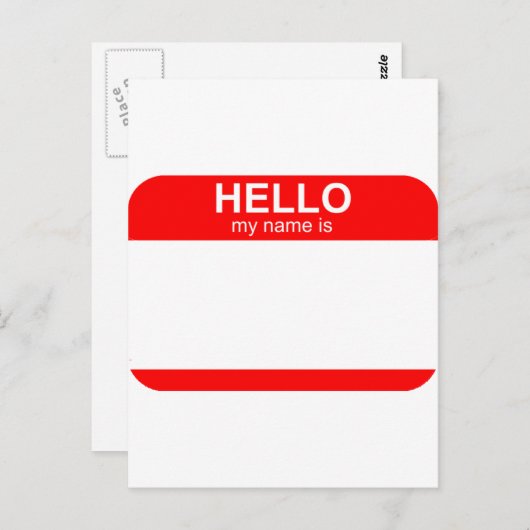 hallo Mijn naam is Flexibel Briefkaart (Voorkant / Achterkant)