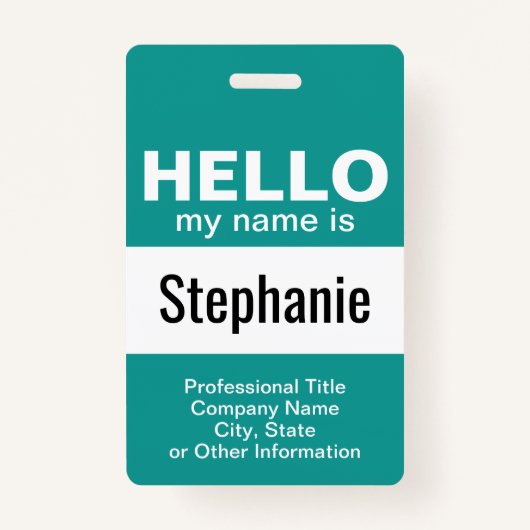 hallo mijn naam is - gebeurtenispas - kan kleur ve badge (Voorkant)