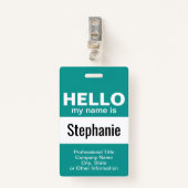 hallo mijn naam is - gebeurtenispas - kan kleur ve badge (Voorkant met clip)