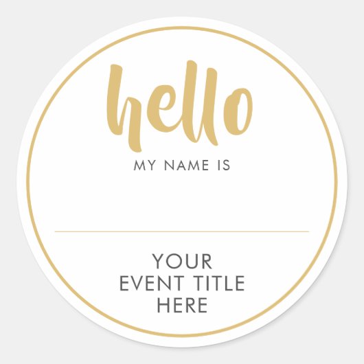 HALLO MIJN NAAM IS Gepersonaliseerde gebeurtenis o Ronde Sticker (Voorkant)