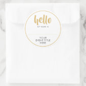 HALLO MIJN NAAM IS Gepersonaliseerde gebeurtenis o Ronde Sticker (Tas)