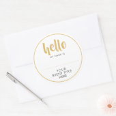 HALLO MIJN NAAM IS Gepersonaliseerde gebeurtenis o Ronde Sticker (Envelop)