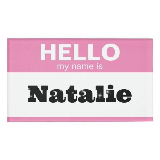 Hallo Mijn naam is gepersonaliseerde moderne Baby Naambadge (Voorkant)