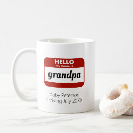 hallo "Mijn naam is" Gepersonaliseerde zwangerscha Koffiemok