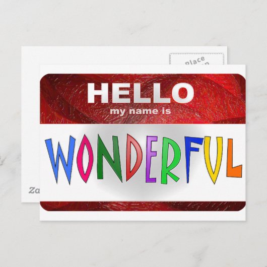 hallo mijn naam is geweldig briefkaart (Voorkant / Achterkant)