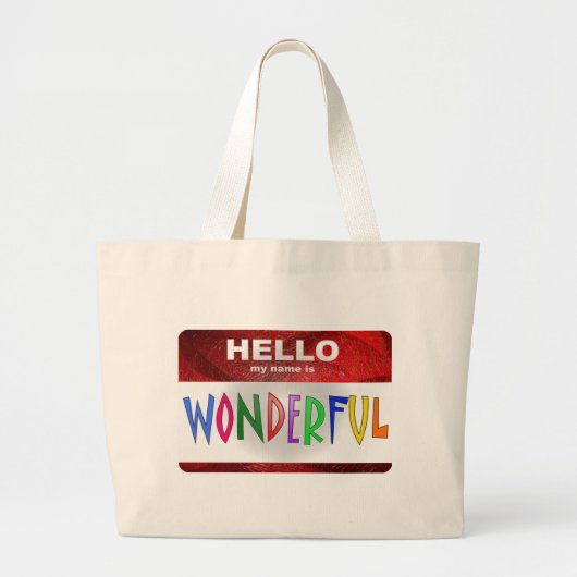 Hallo Mijn Naam is Geweldig Grote Tote Bag (Voorkant)
